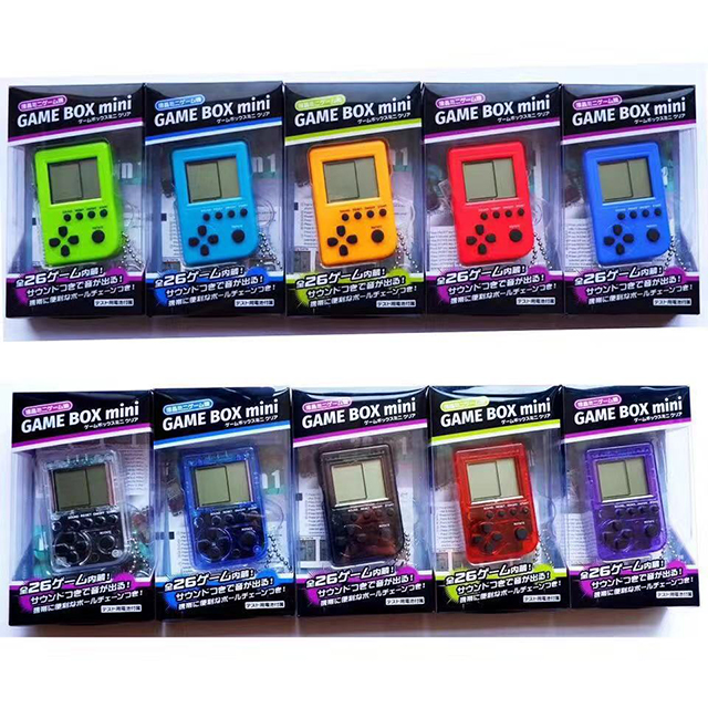 Nostalgic Mini Keychain Game Box Retro Tetris Handheld 26 Games Console